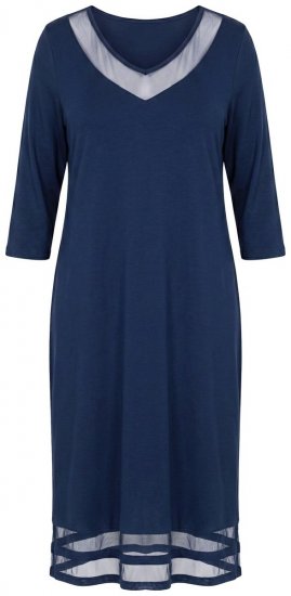 Ulla Popken 815333 Chemise de nuit Bleu marine - Chemises de nuit - 
