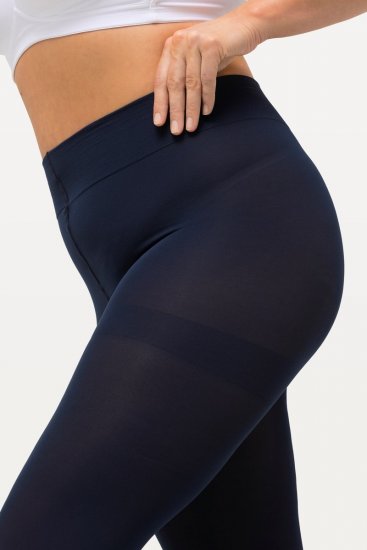 Ulla Popken 815580 Legging collant 3/4 avec protection des cuisses 80 den Bleu marine - Collants & chaussettes - 
