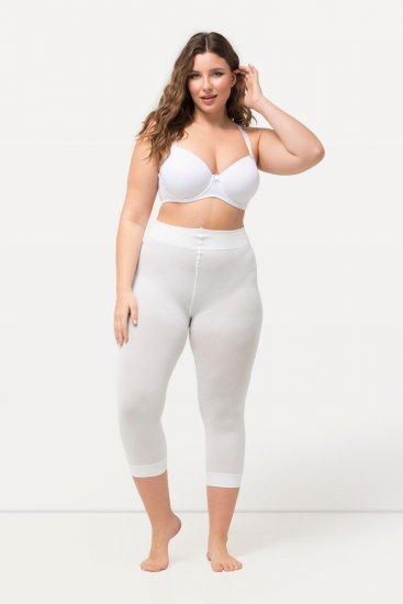 Ulla Popken 815580 Legging collant 3/4 avec protection des cuisses 80 den Blanc - Collants & chaussettes - 