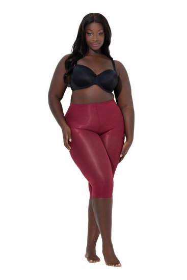 Ulla Popken 815580 Legging collant 3/4 avec protection des cuisses 80 den Rouge - Collants & chaussettes - 