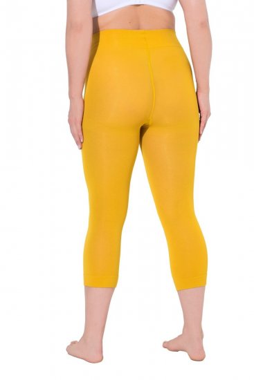 Ulla Popken 815580 Legging collant 3/4 avec protection des cuisses 80 den Jaune moutarde - Collants & chaussettes - 