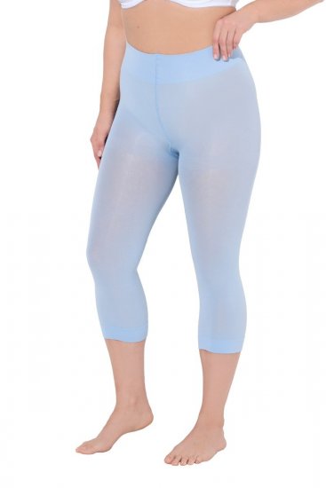 Ulla Popken 815580 Legging collant 3/4 avec protection des cuisses 80 den Bleu clair - Collants & chaussettes - 