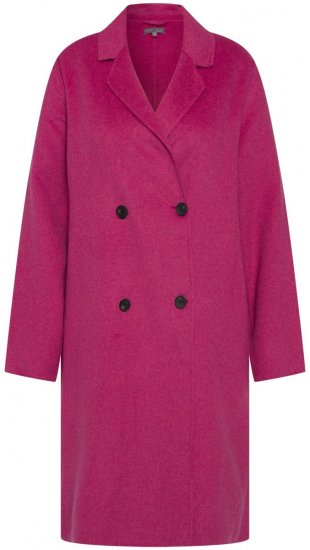 Ulla Popken 816744 Manteau croisé effet laine Rose - Manteaux - Manteaux femme grande taille
