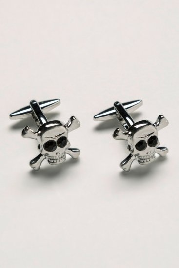 JP1880 816868 Boutons de manchette avec tête de mort Gris argenté - Bijoux - 