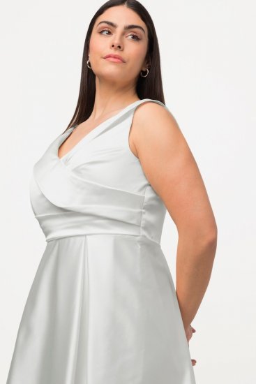 Ulla Popken 817135 Robe de soirée Blanc cassé - Robes de soirée - Robes de soirée grande taille