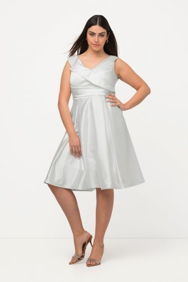 Ulla Popken 817135 Robe de soirée Blanc cassé - Robes de soirée - Robes de soirée grande taille