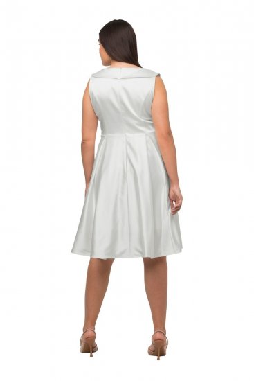 Ulla Popken 817135 Robe de soirée Blanc cassé - Robes de soirée - Robes de soirée grande taille