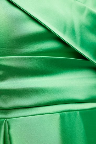 Ulla Popken 817135 Robe de soirée trapèze à col V Vert - Robes de soirée - Robes de soirée grande taille