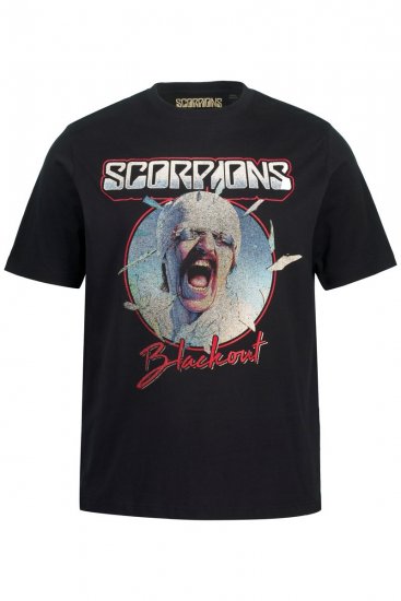 JP1880 Scorpions Blackout Graphic Comfort Fit Band T-Shirt Black - T-shirts - T-shirts Homme Grande Taille