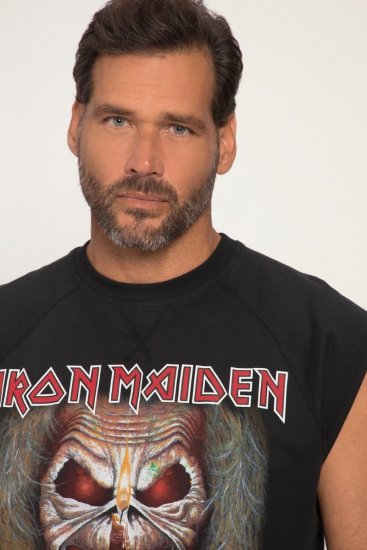 JP1880 Iron Maiden Graphic Comfort Fit Band Tank Top Black - T-shirts - T-shirts Homme Grande Taille