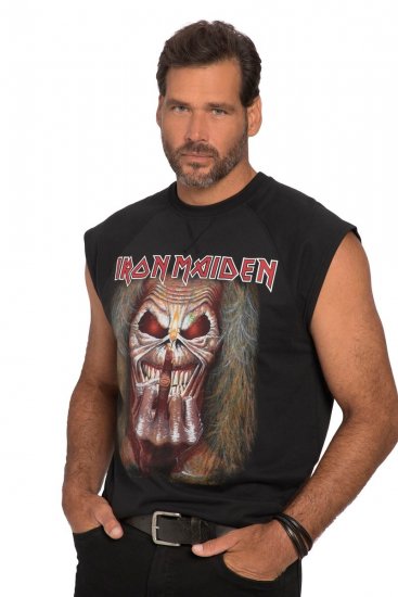 JP1880 Iron Maiden Graphic Comfort Fit Band Tank Top Black - T-shirts - T-shirts Homme Grande Taille