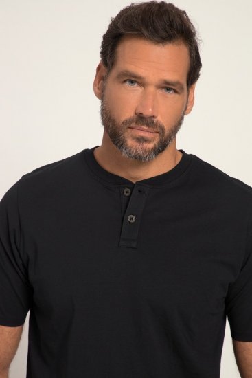 JP1880 818628 T-shirt Henley coupe ventre Noir - T-shirts - T-shirts Homme Grande Taille