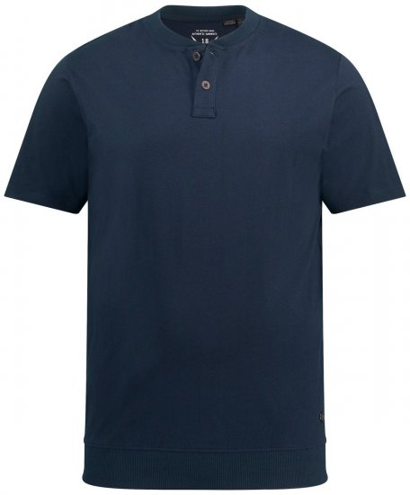 JP1880 818628 T-shirt Henley coupe ventre Bleu marine - T-shirts - T-shirts Homme Grande Taille