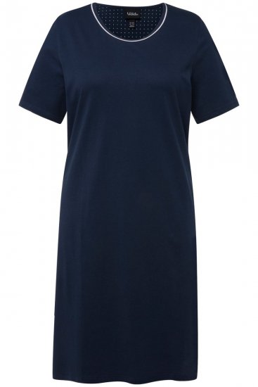 Ulla Popken 819289 Chemise de nuit à manches courtes lot de 2 Bleu marine - Chemises de nuit - 