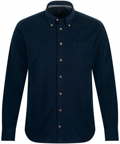JP1880 Modern Fit Buttoned Collar Cotton Shirt Navy Blue - Chemises - Chemises Grandes Tailles Hommes