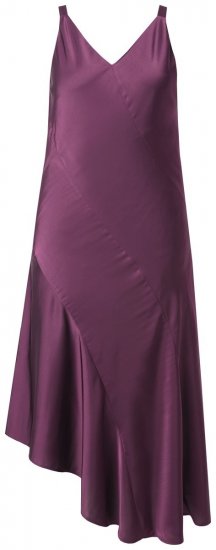 Ulla Popken 820341 Robe en satin sans manches à col V Bordeaux - Robes de soirée - Robes de soirée grande taille