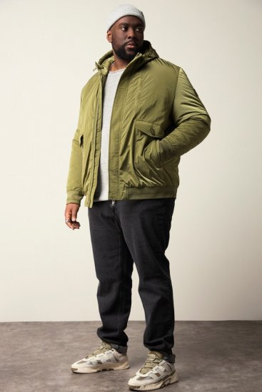 STHUGE Bomber Jacket With Hood Green - Vestes - Vestes Homme Grandes Tailles