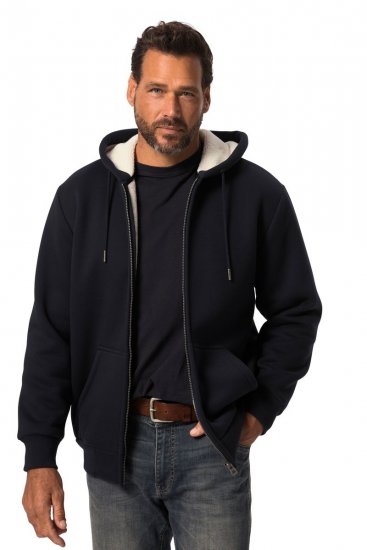 JP1880 820464 Veste à capuche doublée teddy Bleu marine - Sweatshirts & hoodies - Sweatshirts/Hoodies grande taille homme