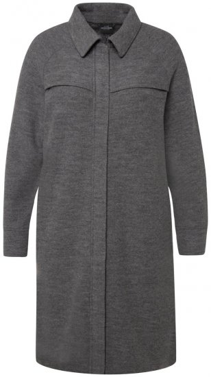 Ulla Popken 820516 Manteau en laine Gris chiné - Manteaux - Manteaux femme grande taille