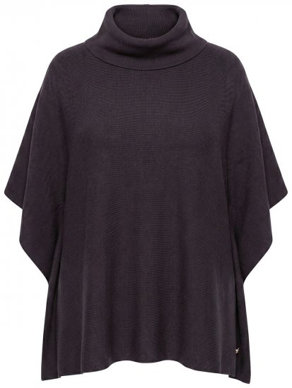 Ulla Popken 820620 Pull poncho à col roulé Brun acajou - Ponchos & capes - 