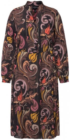 Ulla Popken 820662 Robe imprimée Noir - Robes de soirée - Robes de soirée grande taille