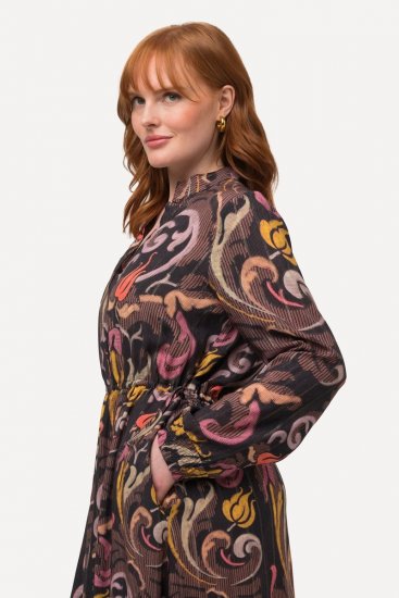 Ulla Popken 820662 Robe imprimée Noir - Robes de soirée - Robes de soirée grande taille