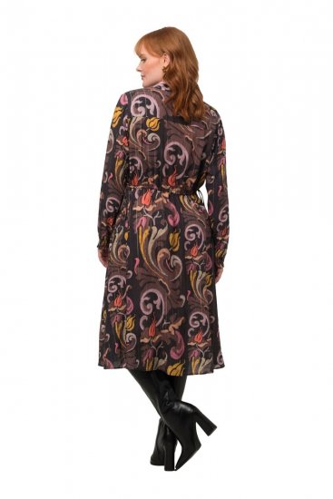 Ulla Popken 820662 Robe imprimée Noir - Robes de soirée - Robes de soirée grande taille
