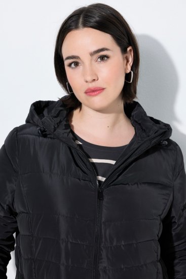 Ulla Popken 820889 Manteau matelassé Noir - Manteaux - Manteaux femme grande taille