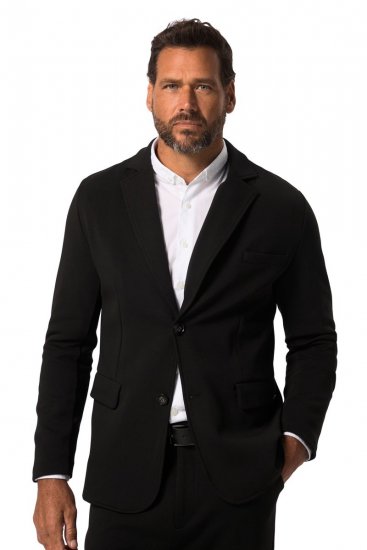 JP1880 New York Flexnamic Blazer en jersey avec poches à rabat Noir - Costumes - Costumes grandes tailles 