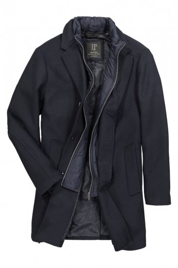 JP1880 821066 Matelassé Manteau en laine Bleu marine - Vestes - Vestes Homme Grandes Tailles
