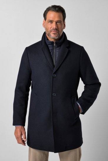 JP1880 821066 Matelassé Manteau en laine Bleu marine - Vestes - Vestes Homme Grandes Tailles