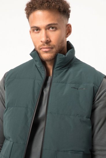 STHUGE 821232 Gilet matelassé avec fermeture éclair Vert olive - Vestes - Vestes Homme Grandes Tailles