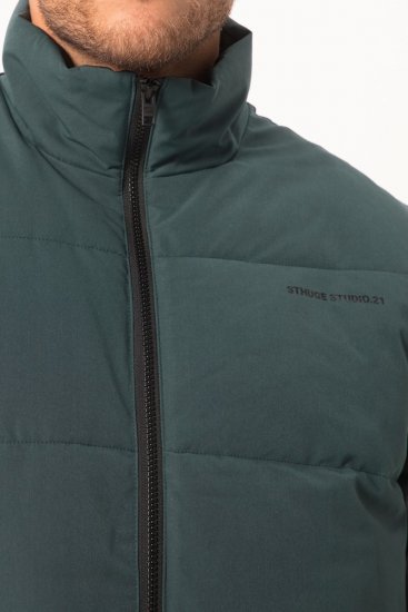 STHUGE 821232 Gilet matelassé avec fermeture éclair Vert olive - Vestes - Vestes Homme Grandes Tailles