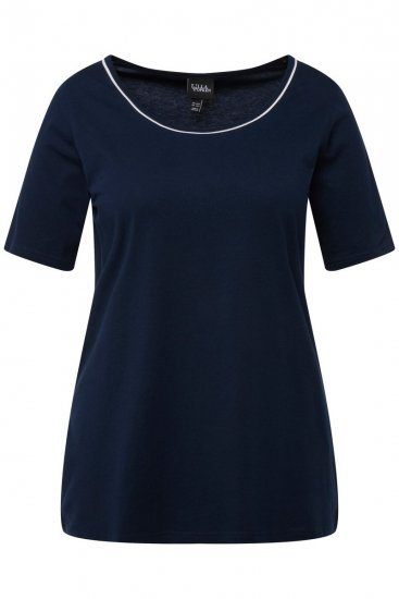 Ulla Popken 821244 Pyjama à pois Bleu marine - Pyjamas/vêtements de détente - 