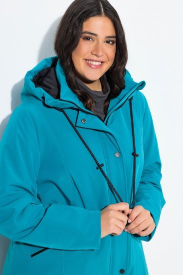 Ulla Popken 821495 Manteau technique Turquoise - Manteaux - Manteaux femme grande taille