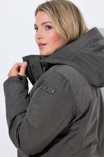 Ulla Popken 821737 Parka matelassée HYPRAR à capuche Gris foncé chiné - Vestes - Vestes femme grande taille