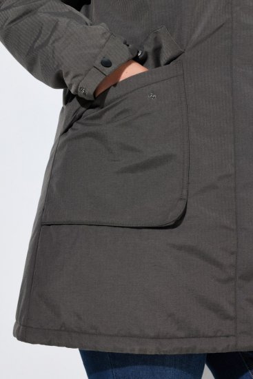Ulla Popken 821737 Parka matelassée HYPRAR à capuche Gris foncé chiné - Vestes - Vestes femme grande taille