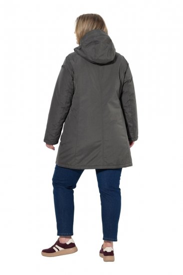 Ulla Popken 821737 Parka matelassée HYPRAR à capuche Gris foncé chiné - Vestes - Vestes femme grande taille