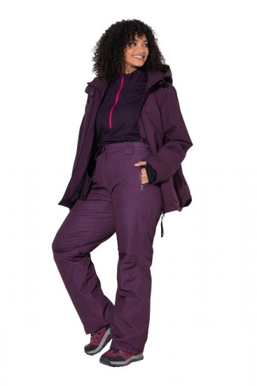 Ulla Popken 822018 Pantalon technique imperméable doublé polaire Prune - Vêtements de pluie - 