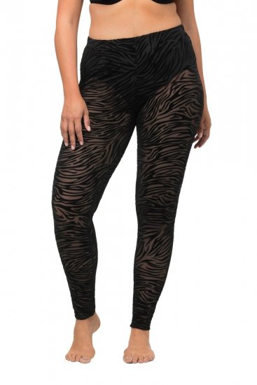Ulla Popken 822286 Legging collant à imprimé animal Noir - Collants & chaussettes - 