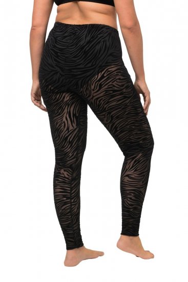 Ulla Popken 822286 Legging collant à imprimé animal Noir - Collants & chaussettes - 