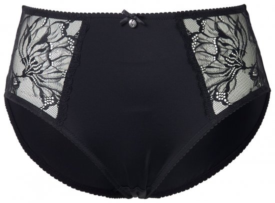 Ulla Popken 822864 Culottes à fleurs en dentelle Noir - Culottes - 