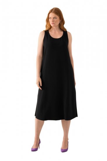 Ulla Popken 823276 Robe sans manches Noir - Robes maxi - Robes maxi grande taille