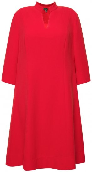 Ulla Popken 823290 Robe trapèze à poches Rouge - Robes midi - Robes midi grande taille