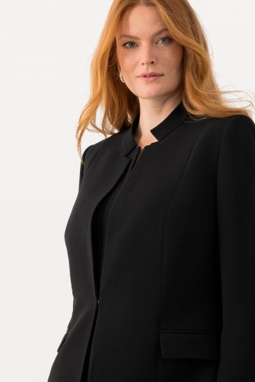 Ulla Popken 823318 Blazer à col montant Noir - Blazers - Blazers grande taille pour femme