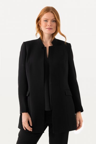 Ulla Popken 823318 Blazer à col montant Noir - Blazers - Blazers grande taille pour femme