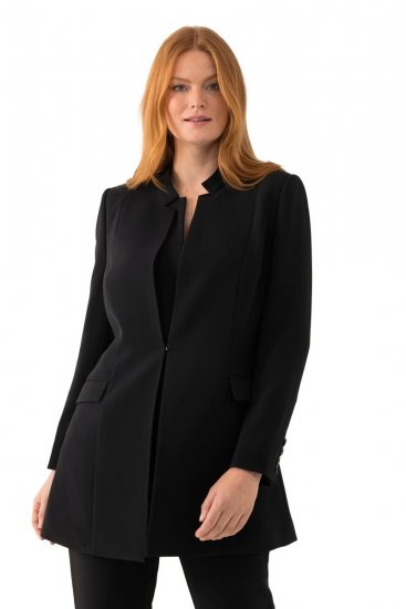 Ulla Popken 823318 Blazer à col montant Noir - Blazers - Blazers grande taille pour femme