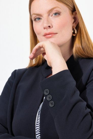 Ulla Popken 823318 Blazer à col montant Bleu marine - Blazers - Blazers grande taille pour femme