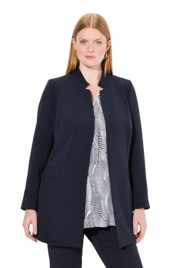 Ulla Popken 823318 Blazer à col montant Bleu marine - Blazers - Blazers grande taille pour femme