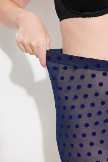 Ulla Popken 823383 Legging collant à pois Bleu marine - Collants & chaussettes - 
